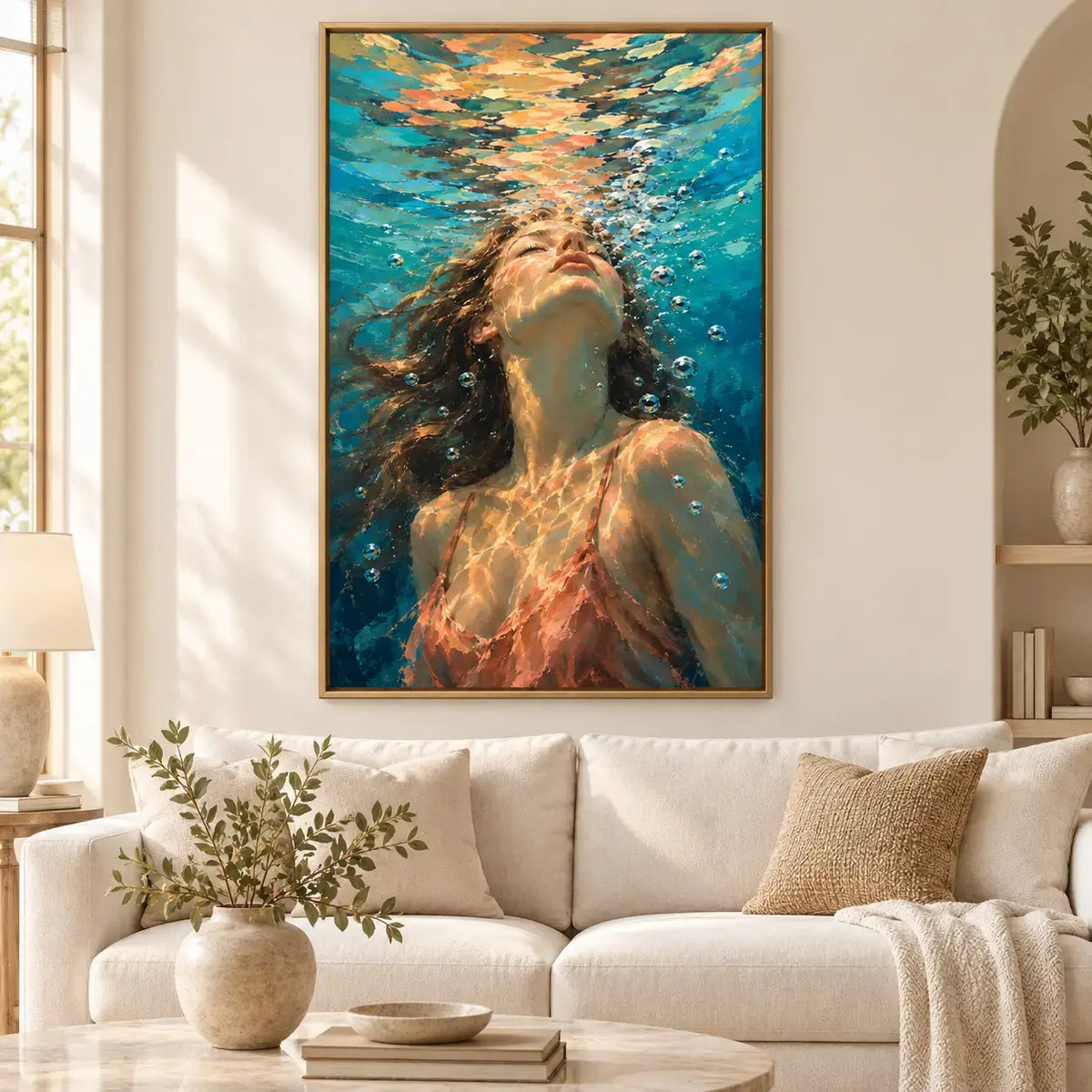 Sunlit Underwater Portrait Canvas