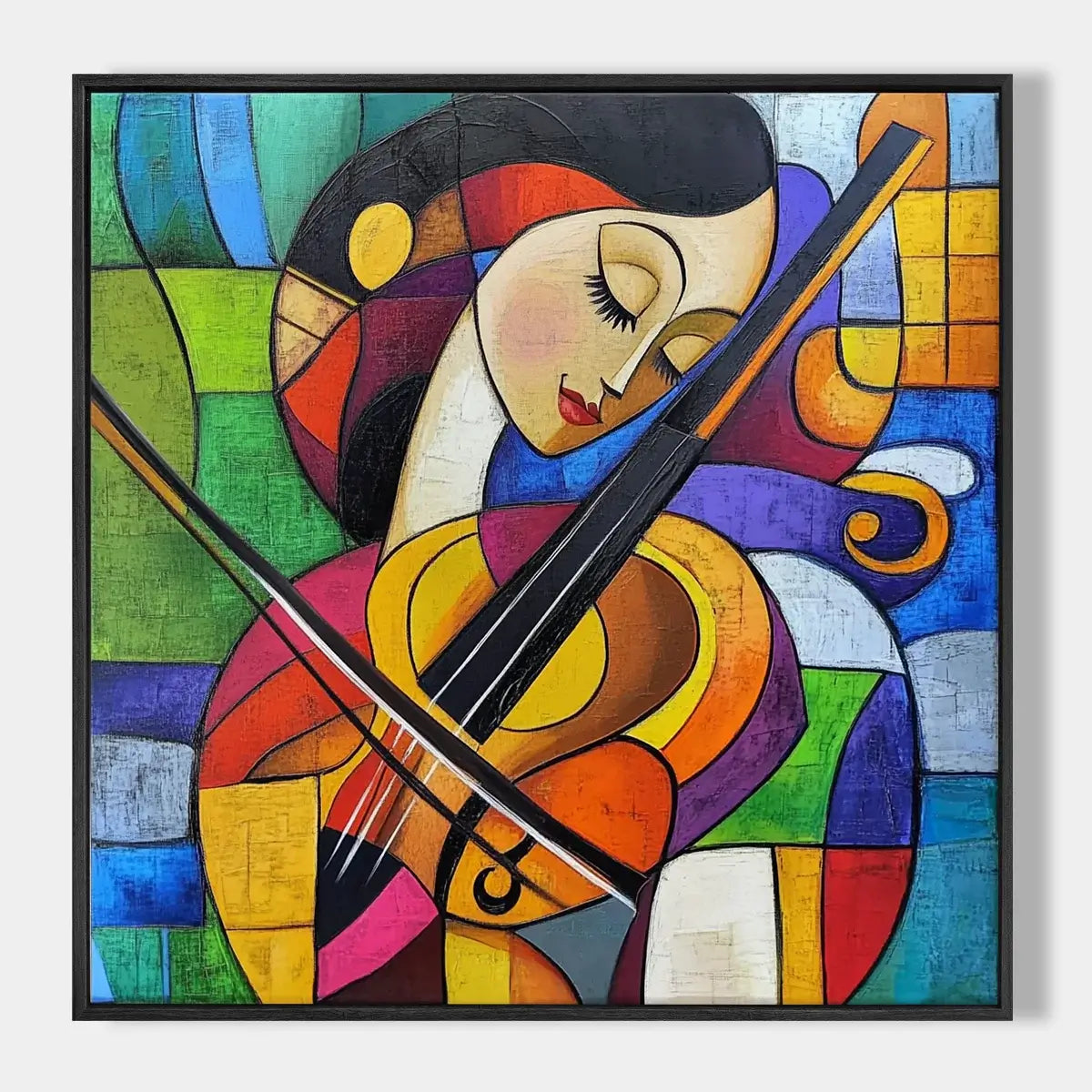 Girl Playing Cello Wall Art #ZRS004