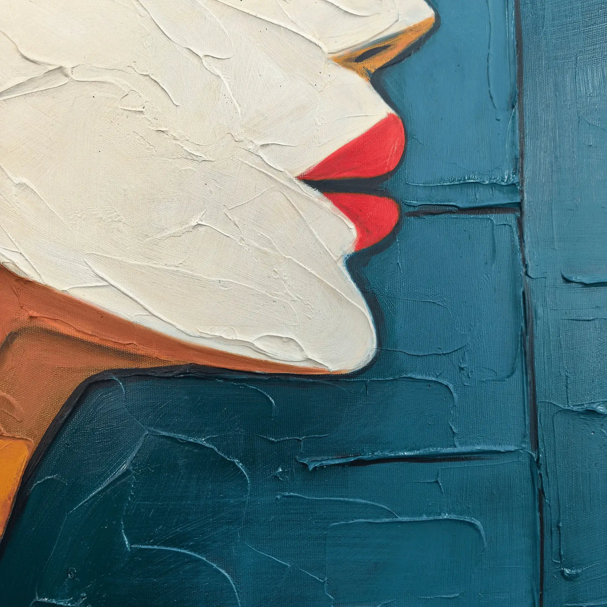 Teal Profile Portrait Wall Art