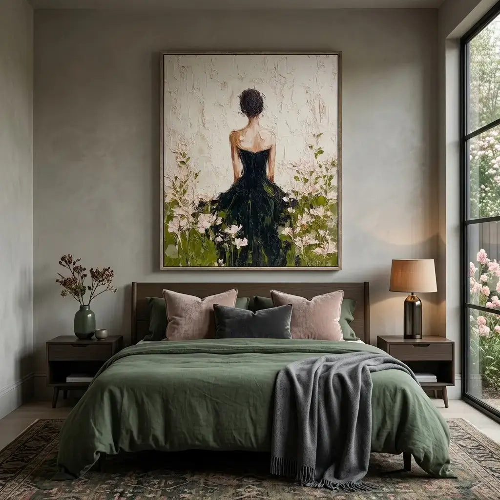 Impressionist Lady in Black Gown