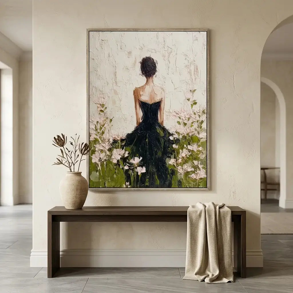 Impressionist Lady in Black Gown