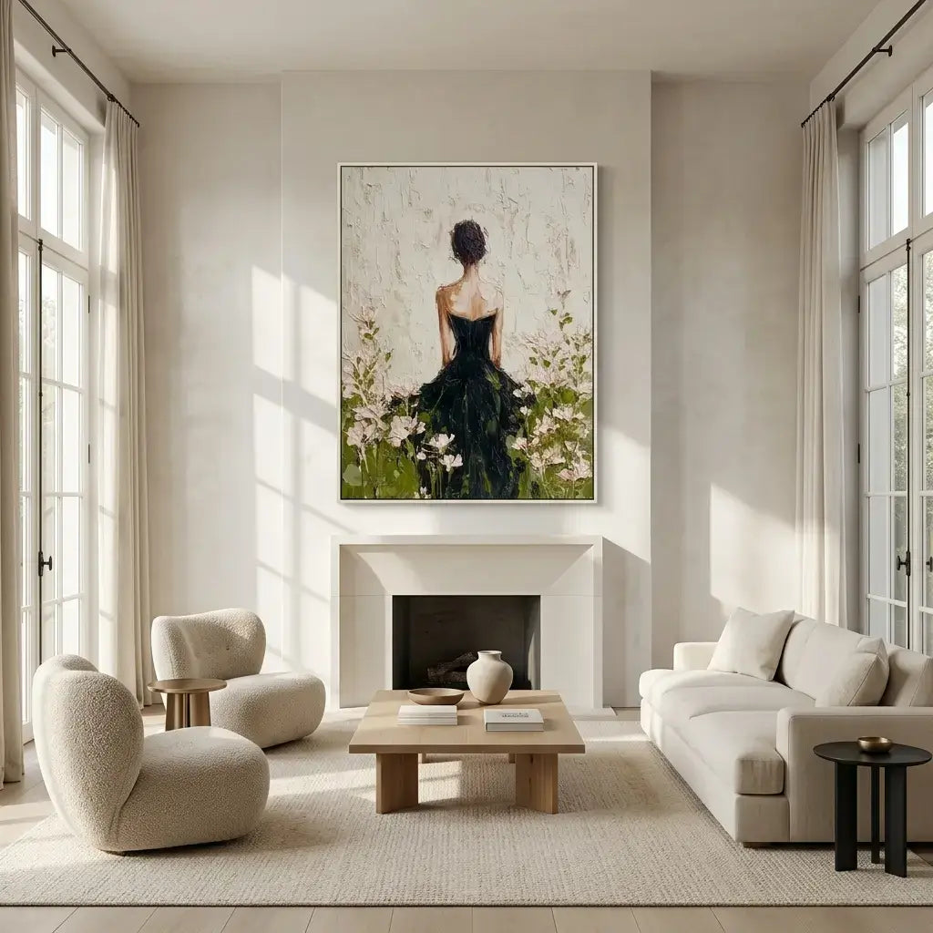 Impressionist Lady in Black Gown