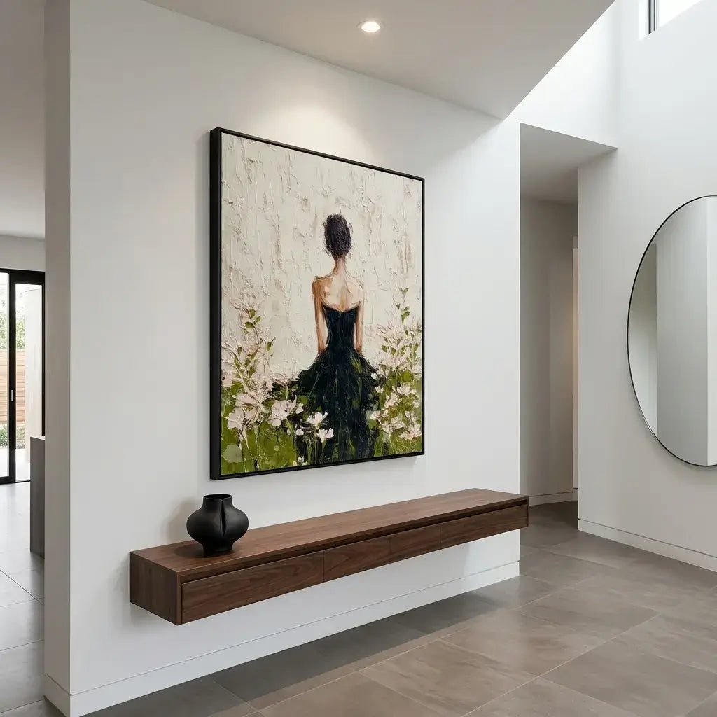 Impressionist Lady in Black Gown
