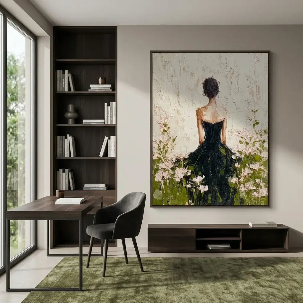 Impressionist Lady in Black Gown