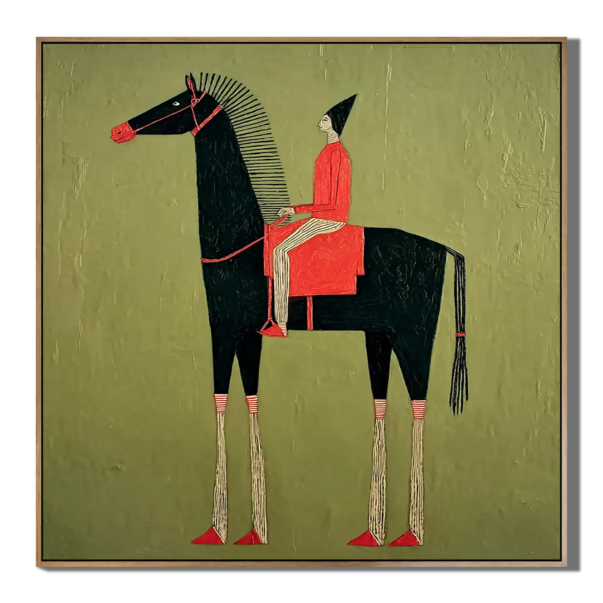 Abstract Folk Art Horse Rider