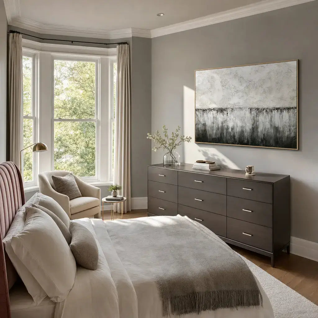 Charcoal Textured Horizon Wall Art