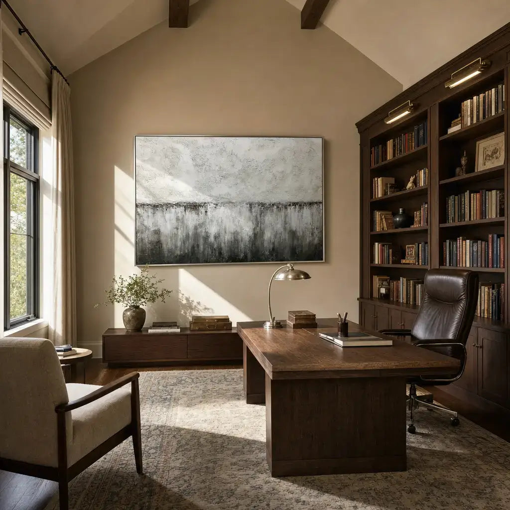 Charcoal Textured Horizon Wall Art
