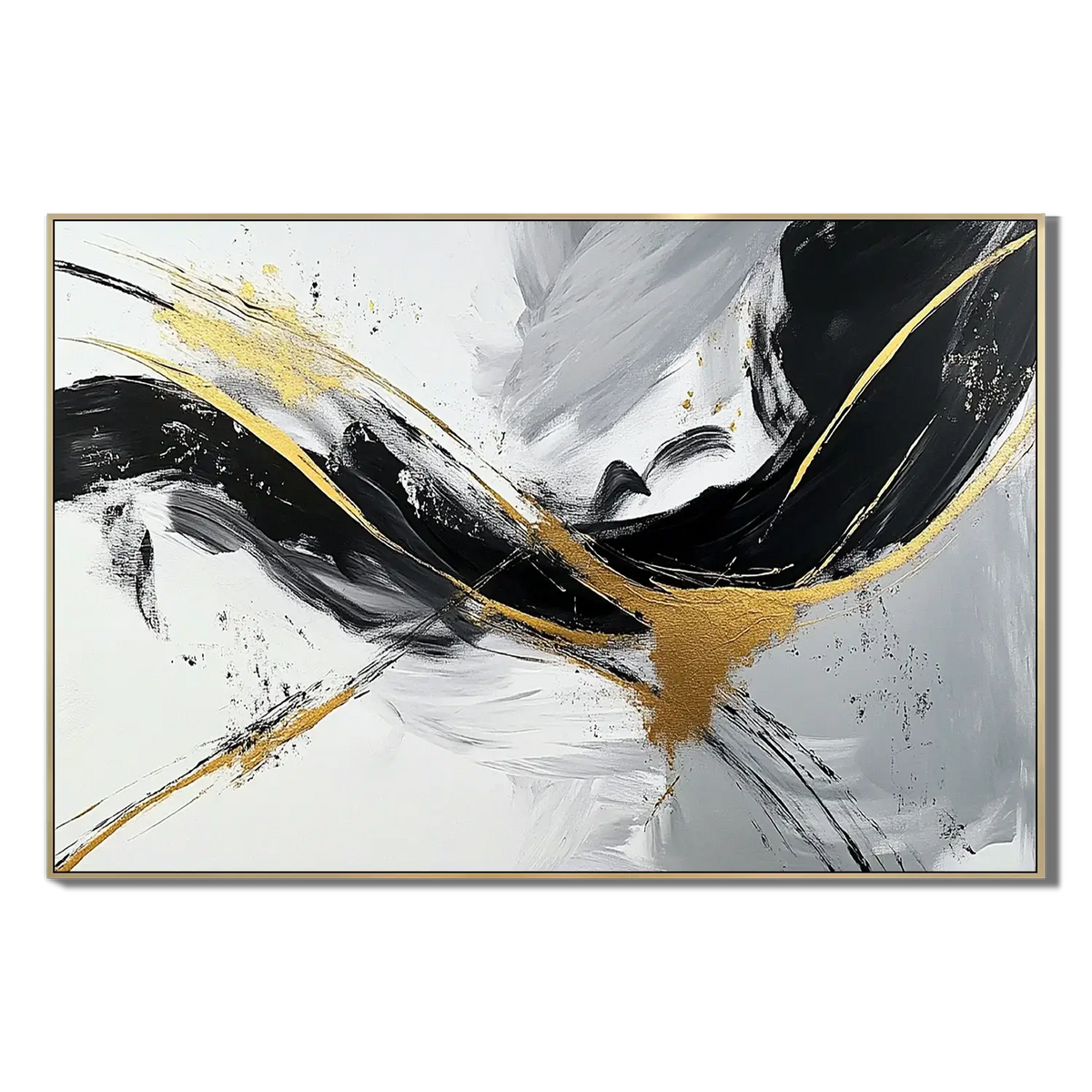 Gilded Swirls Abstract Wall Art