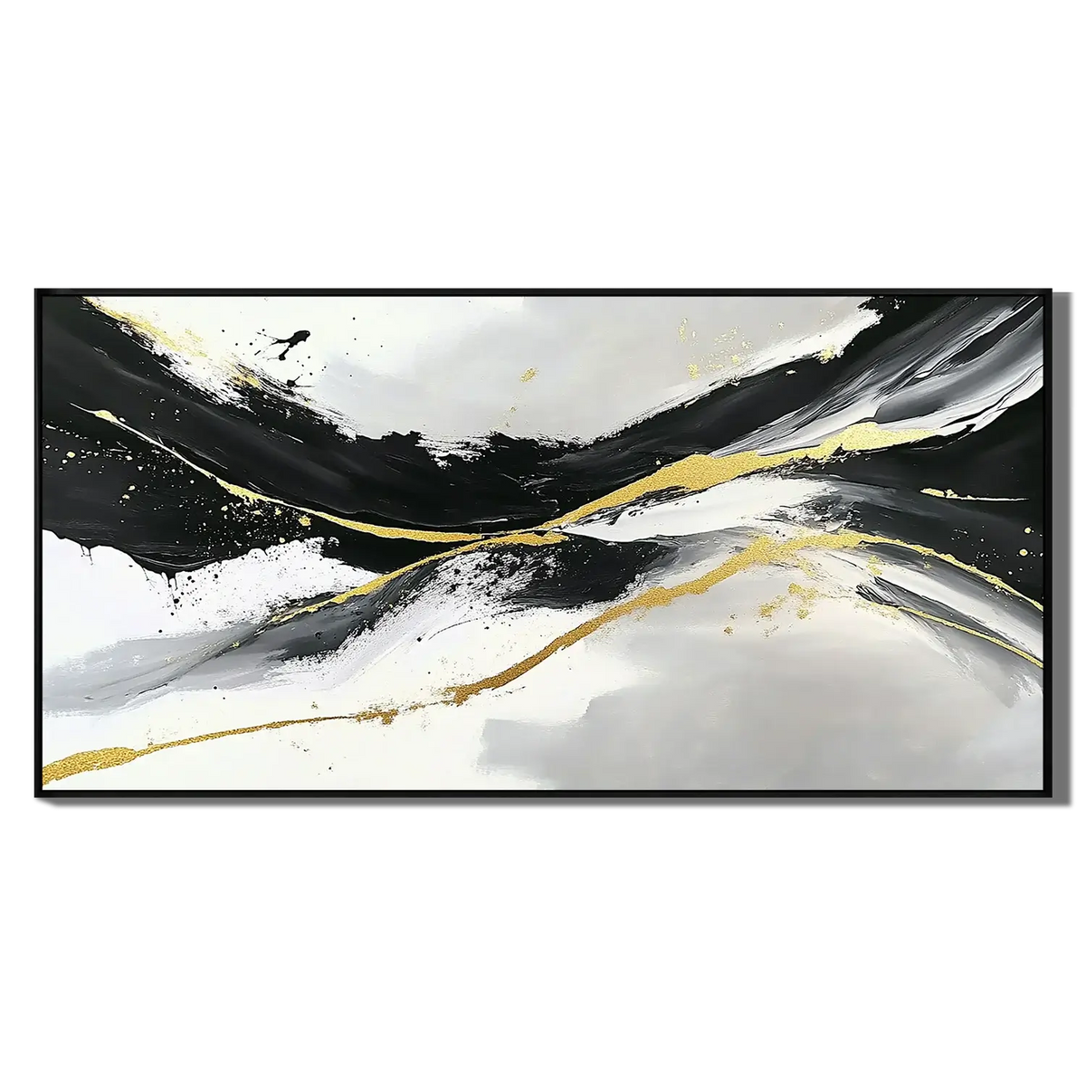 Gilded Ascent Shapes Abstract Wall Art