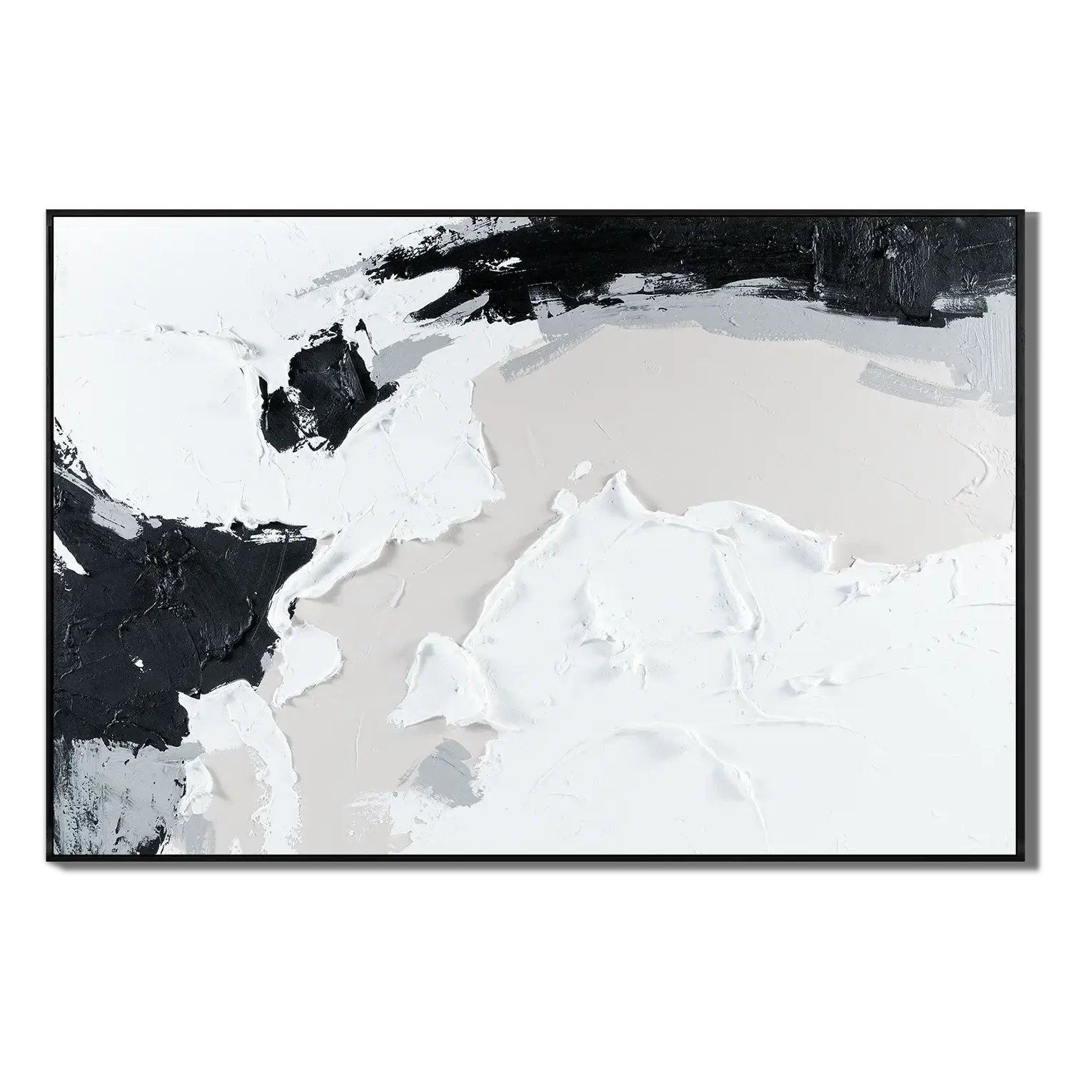 Ebony Drifting Shapes Abstract Wall Art