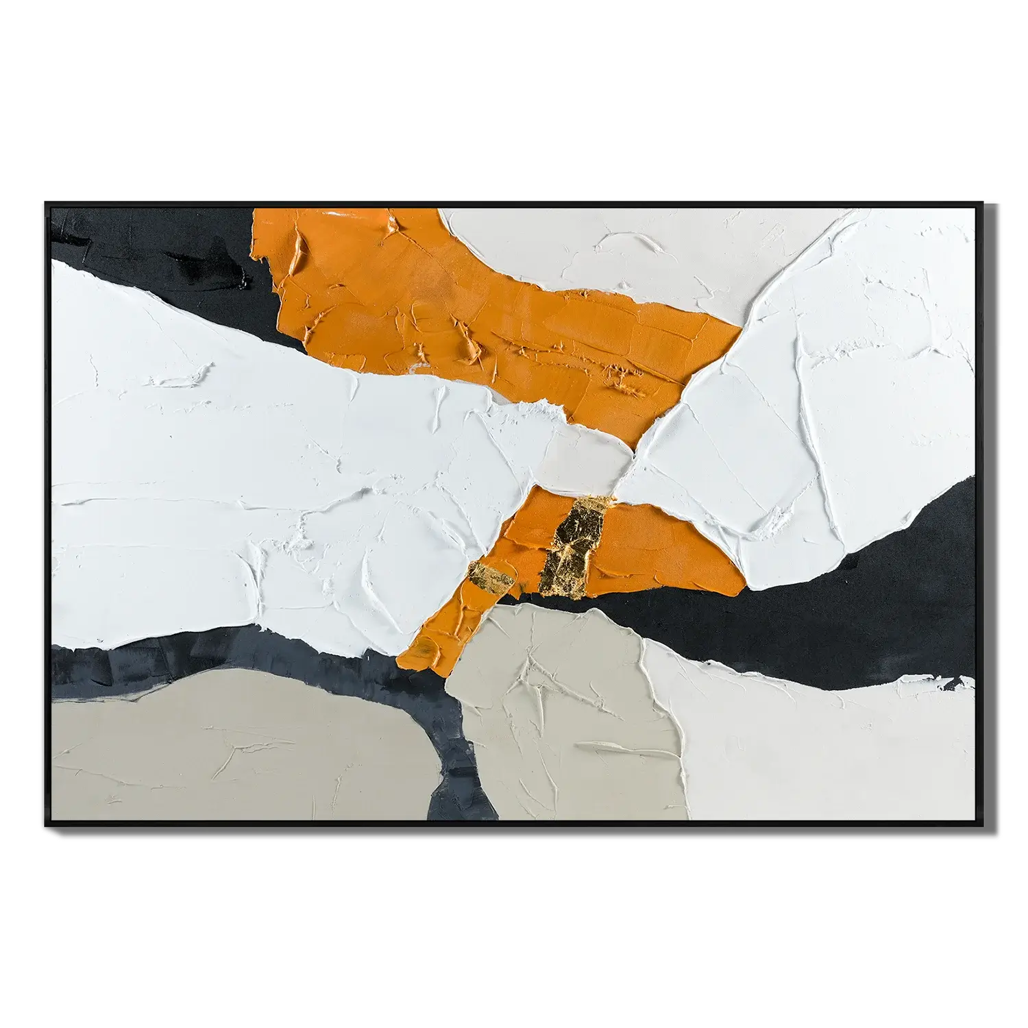 Ochre Gilded Shapes Abstract Wall Art