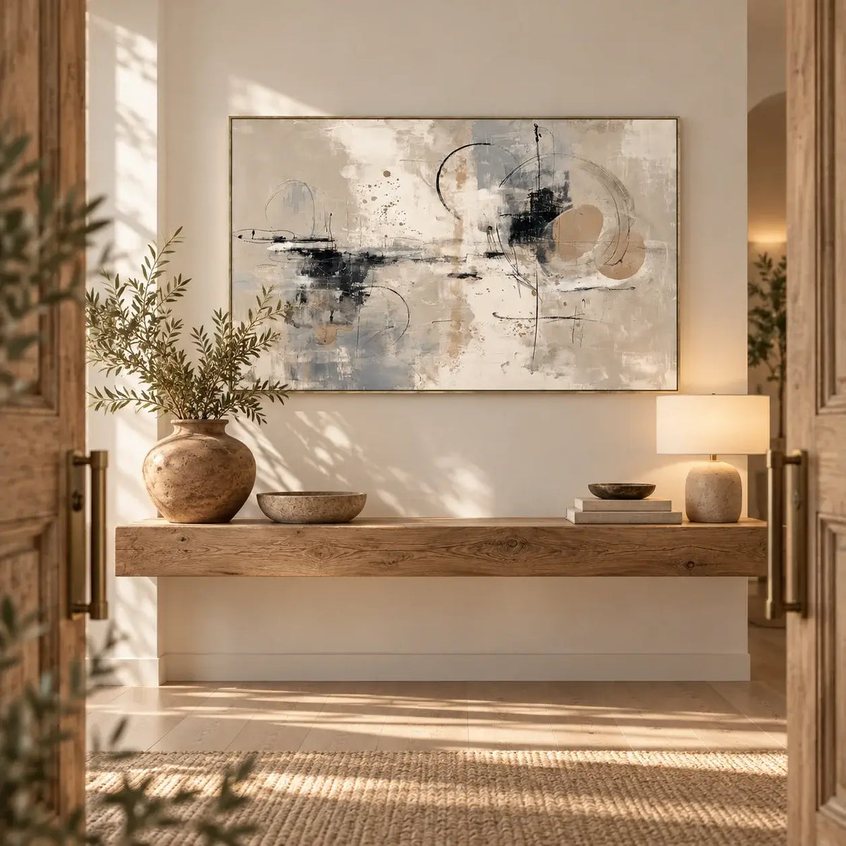 Ash Circles Stream Abstract Wall Art