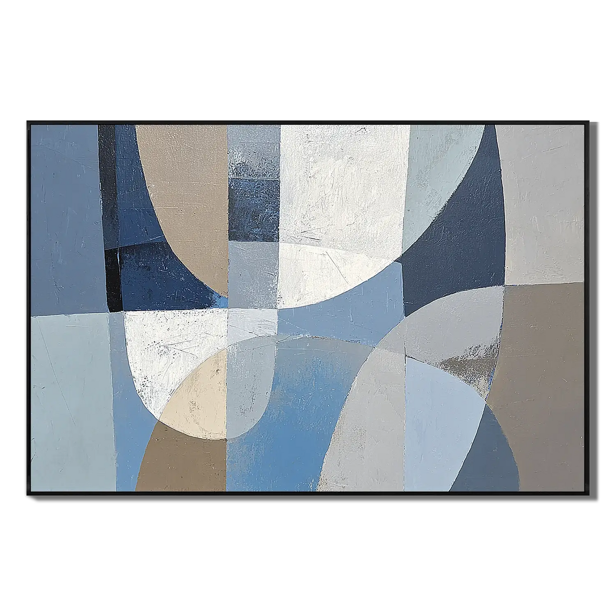 Azure Interlock Abstract Wall Art