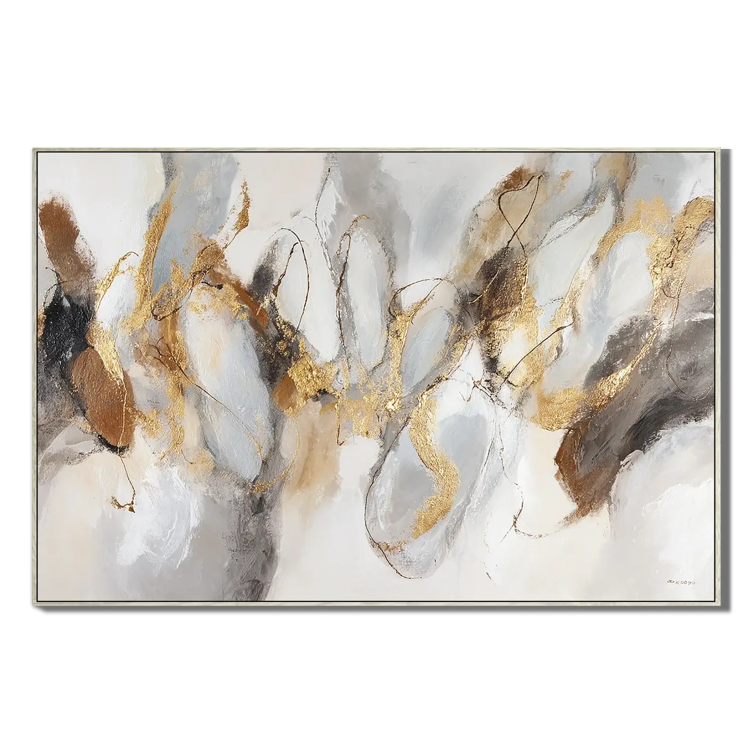 Golden Drift Abstract Wall Art