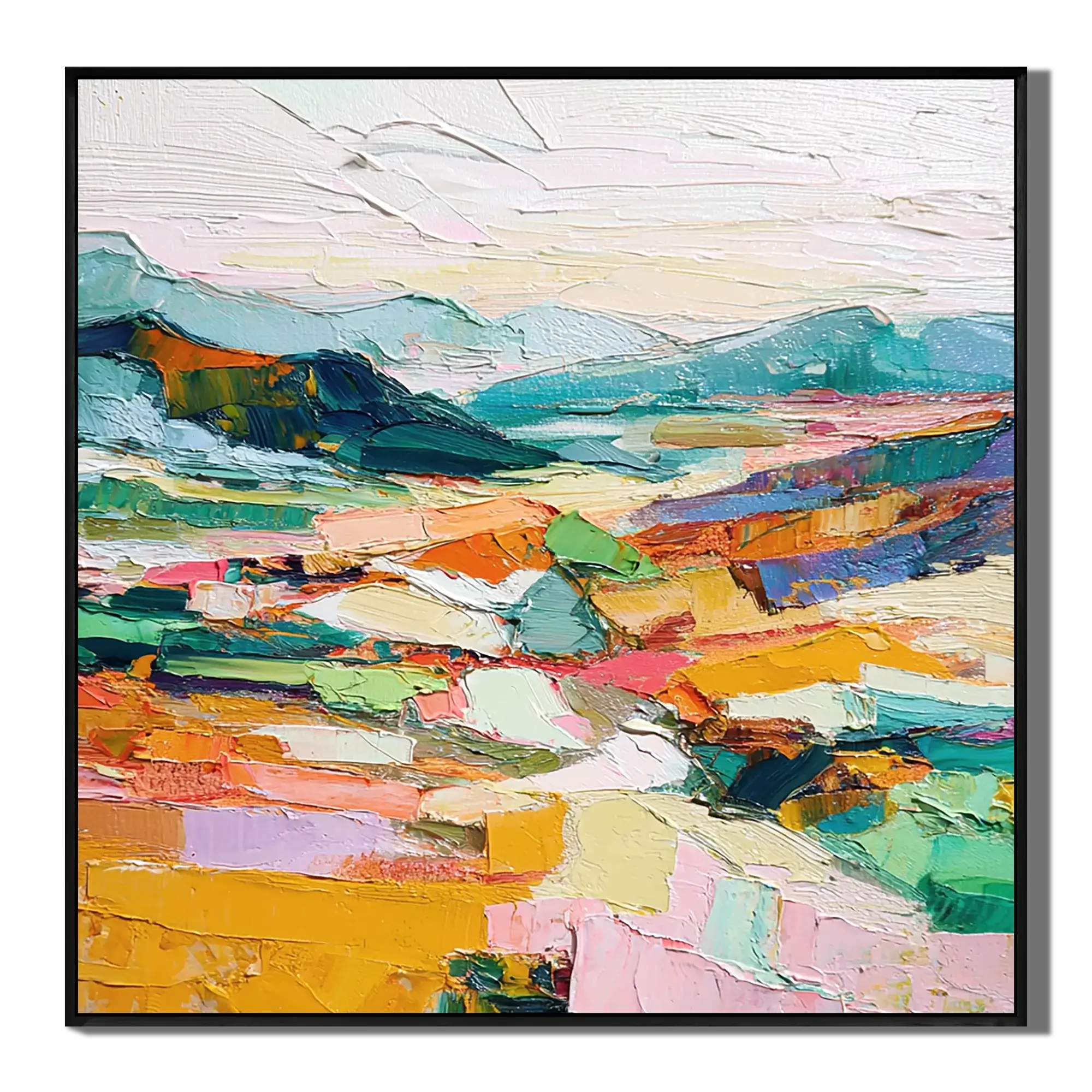 Pastel Horizon Impasto Landscape #CXS017
