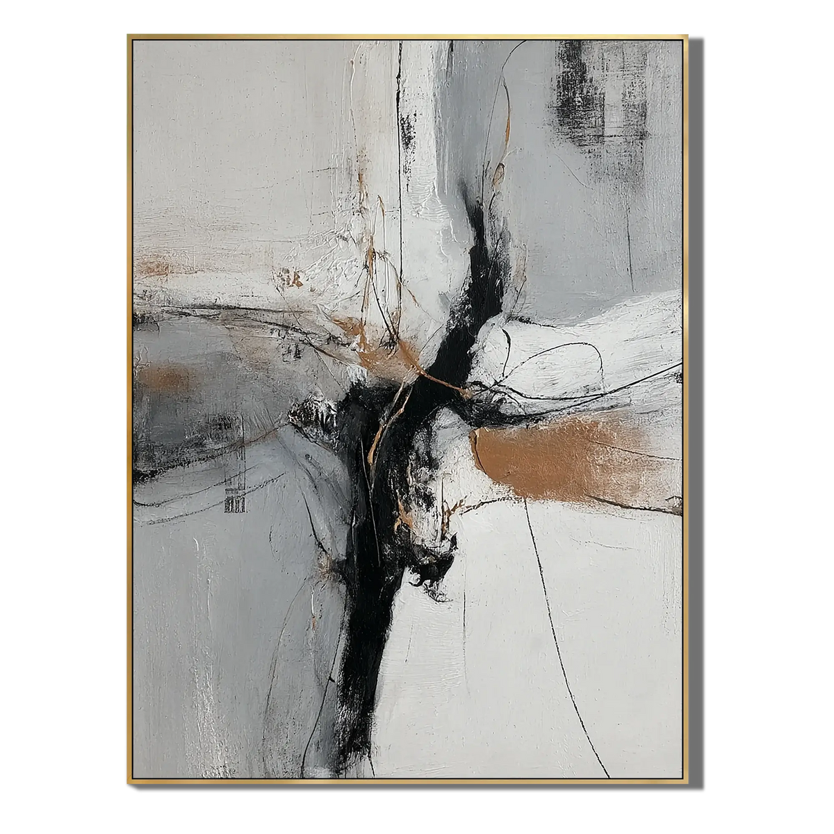Bronze Rift Abstract Wall Art