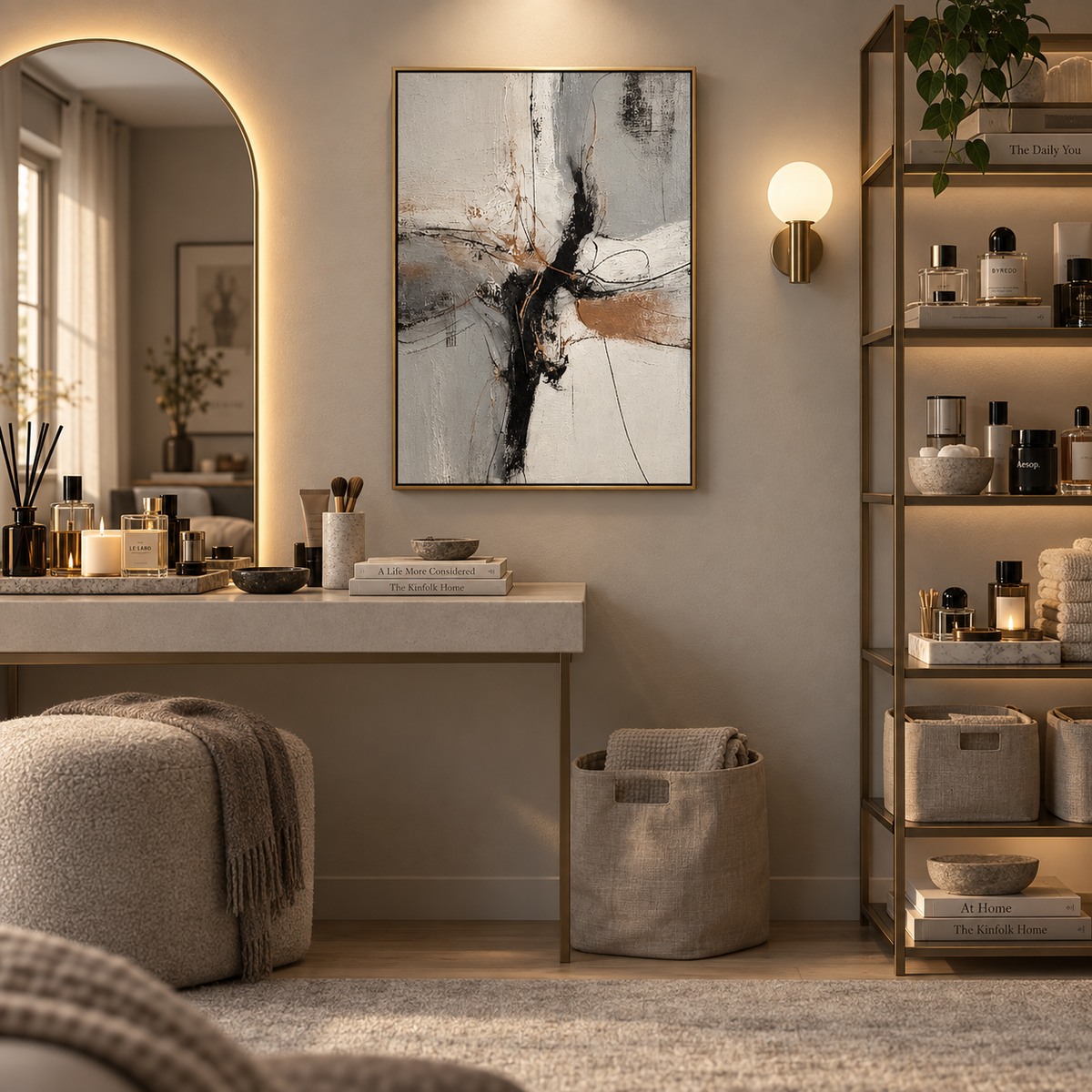 Bronze Rift Abstract Wall Art