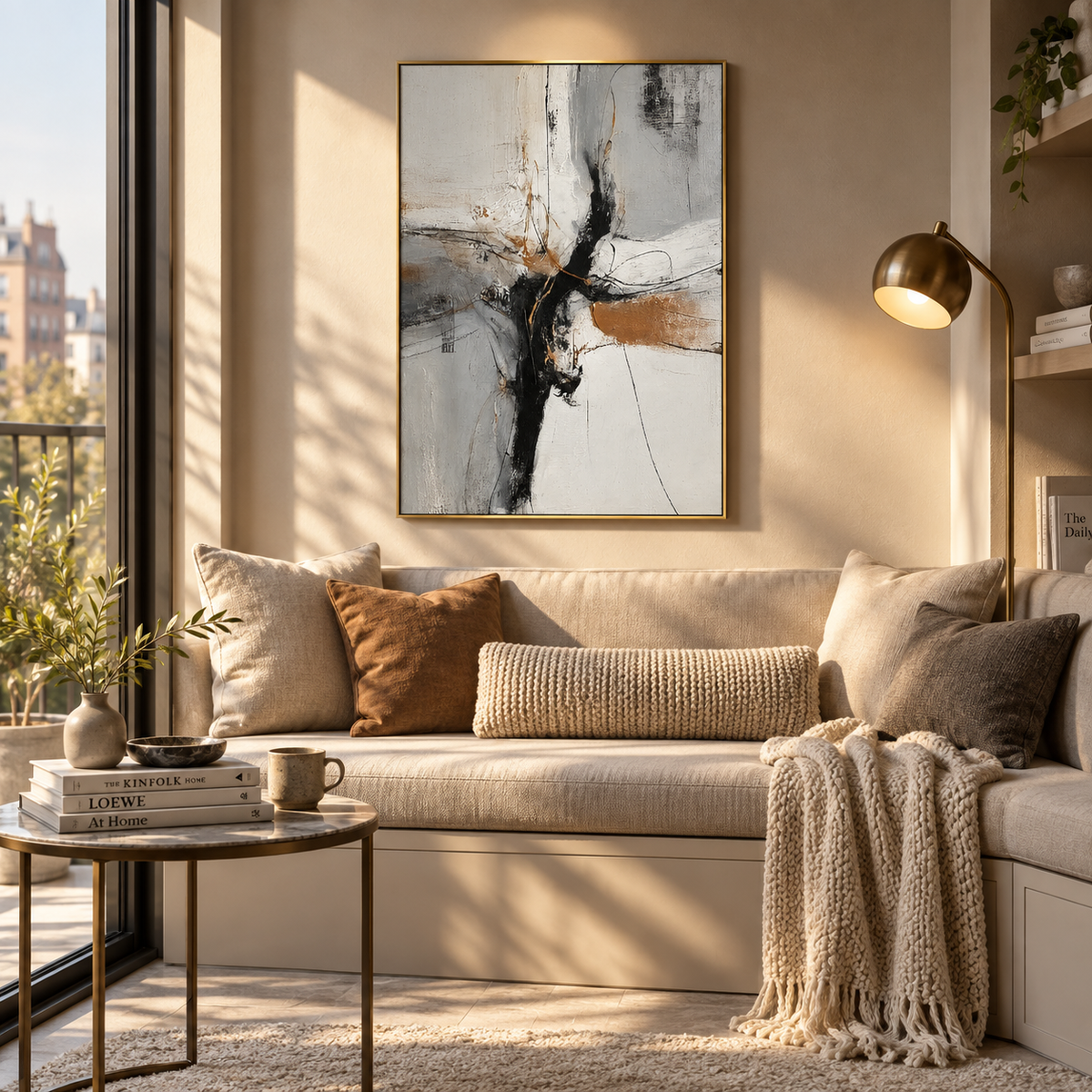 Bronze Rift Abstract Wall Art