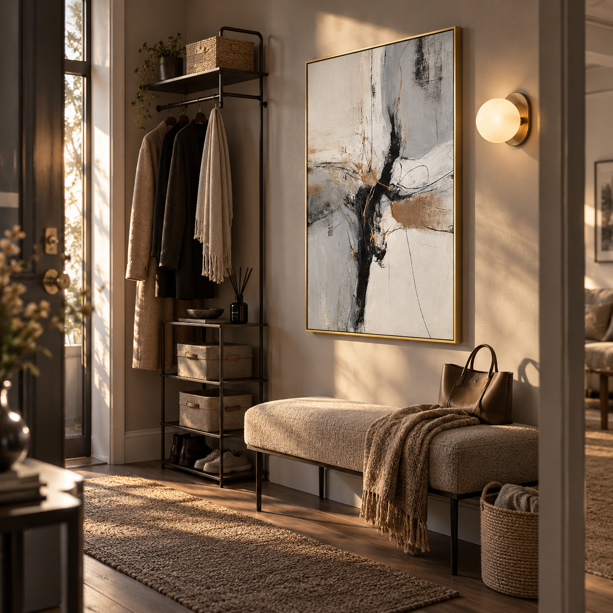 Bronze Rift Abstract Wall Art