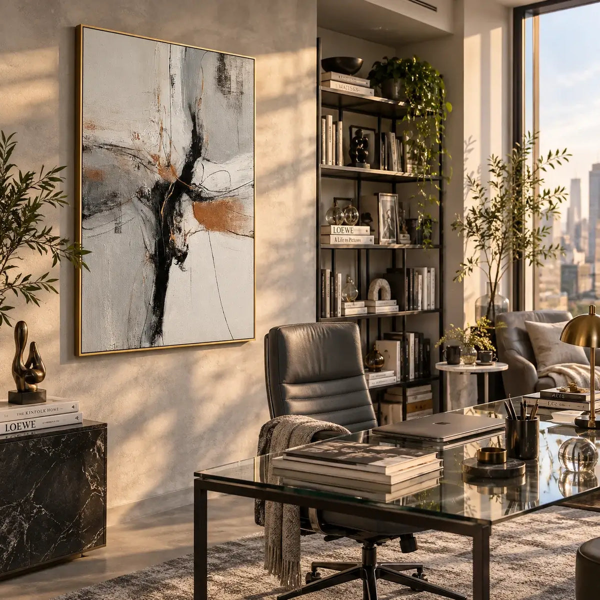Bronze Rift Abstract Wall Art