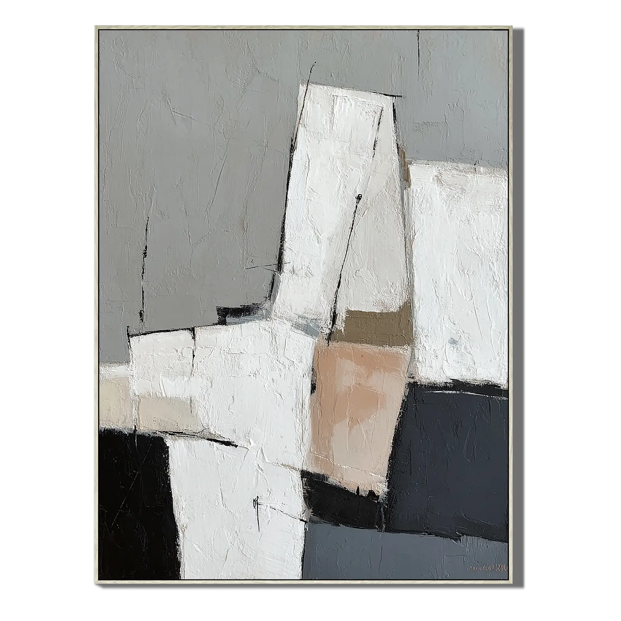 Stacked Stone Shapes Abstract Wall Art