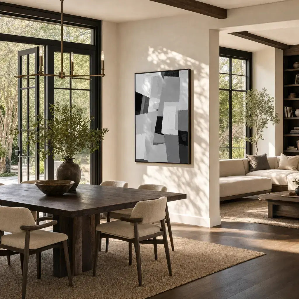 Slate Interplay Abstract Wall Art