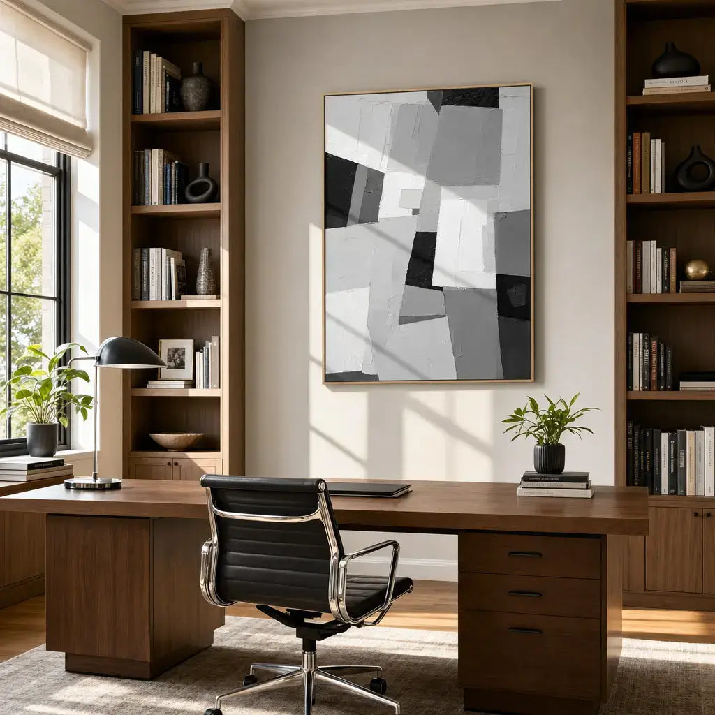 Slate Interplay Abstract Wall Art