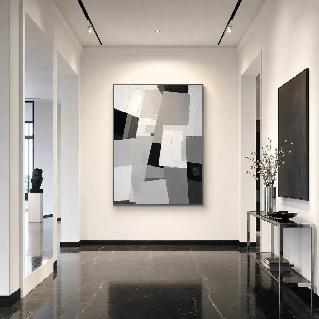 Slate Interplay Abstract Wall Art