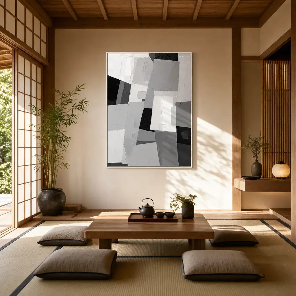 Slate Interplay Abstract Wall Art