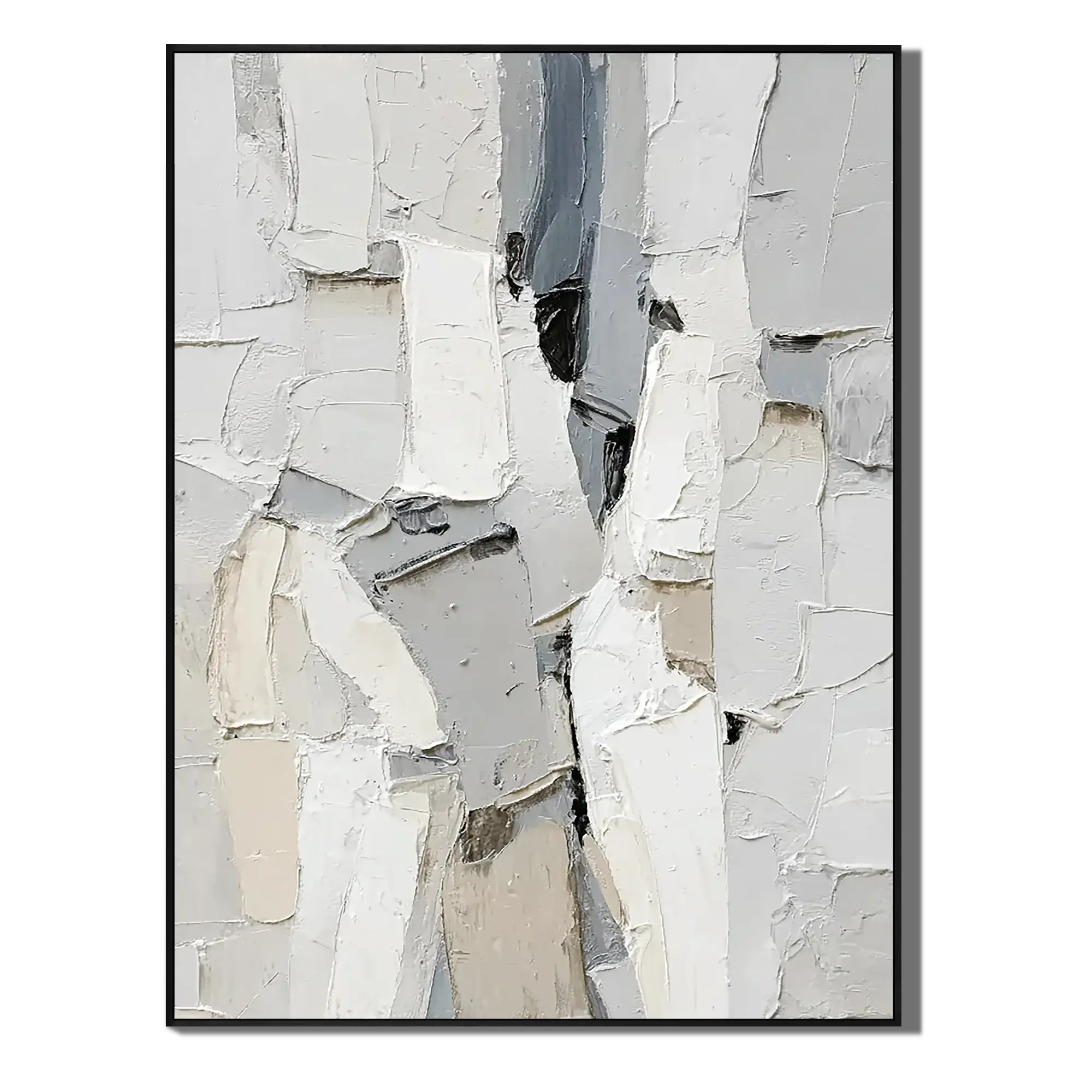 Alabaster Blockscape Wabi Sabi Painting