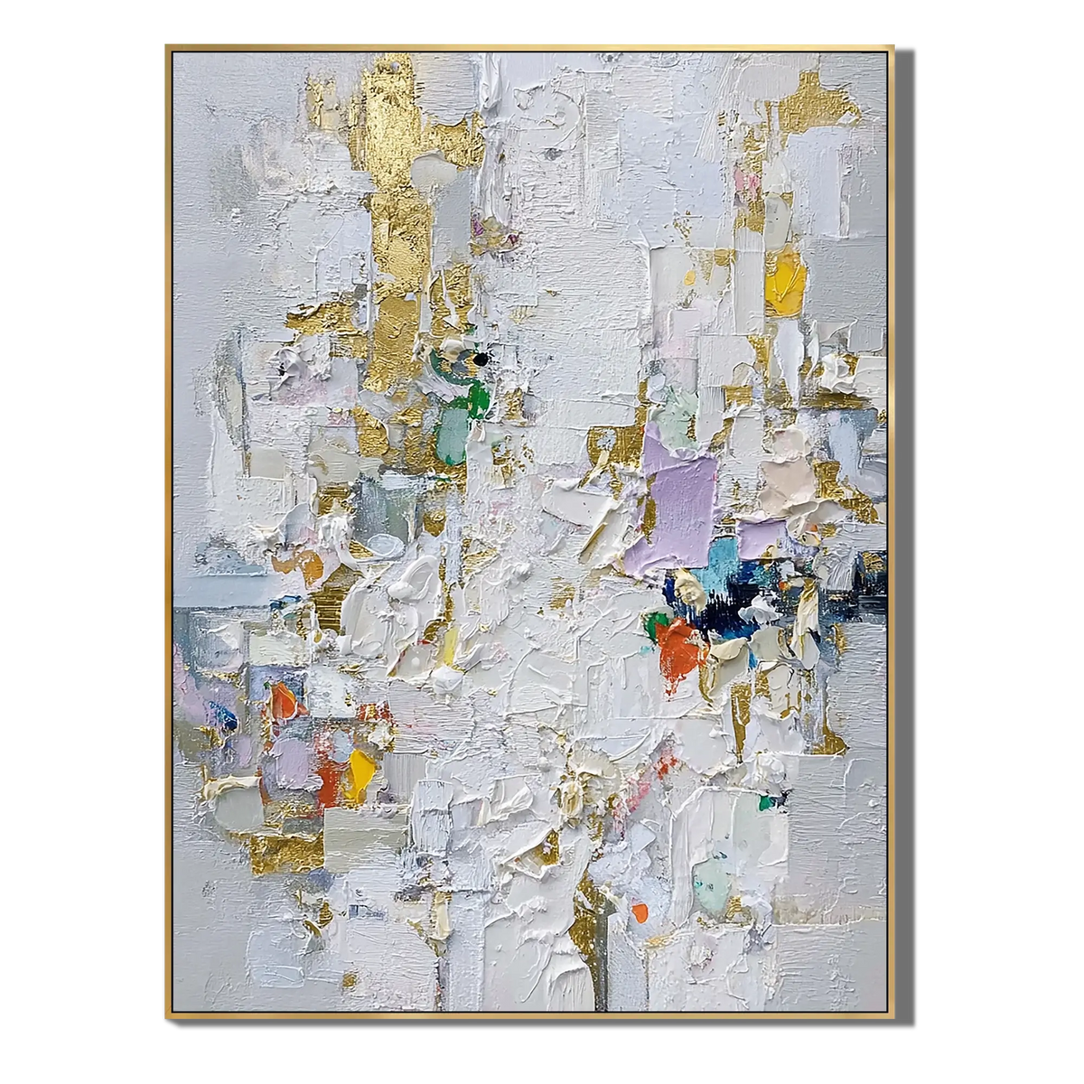 Gilded White Relief Abstract Wall Art