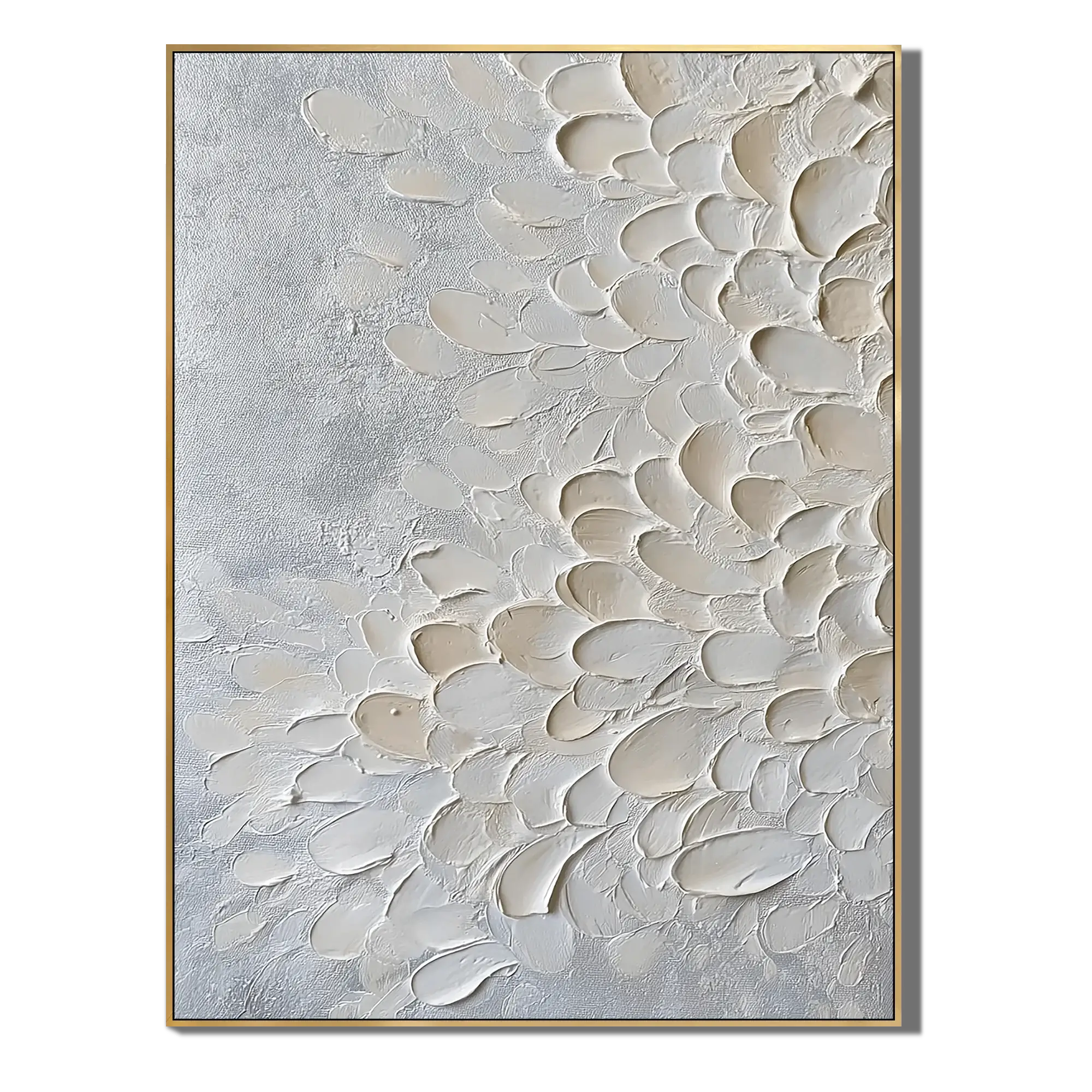 Ivory Petal Drift Abstract Wall Art