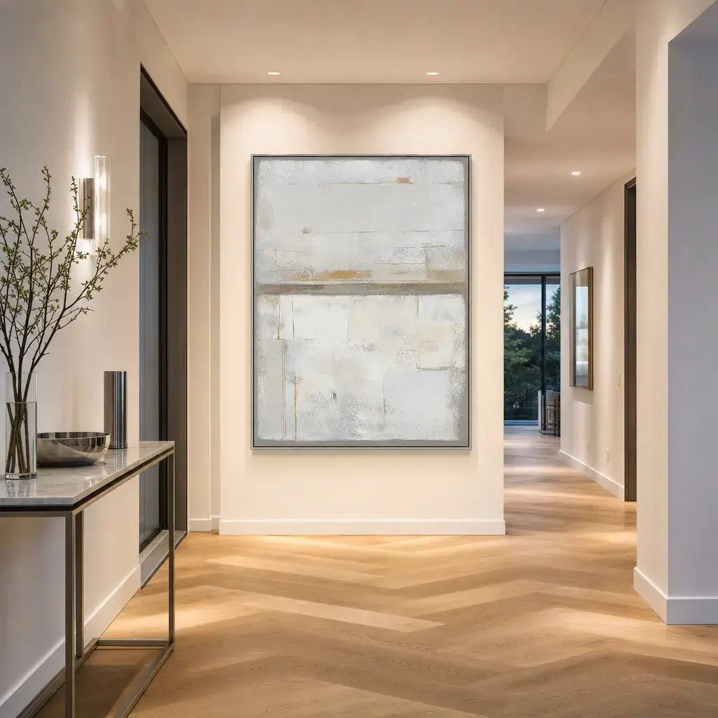 Pale Gold Horizon Wabi Sabi Painting