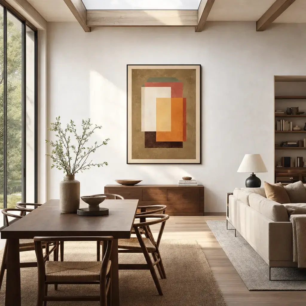 Gilded Earth Stack Abstract Wall Art