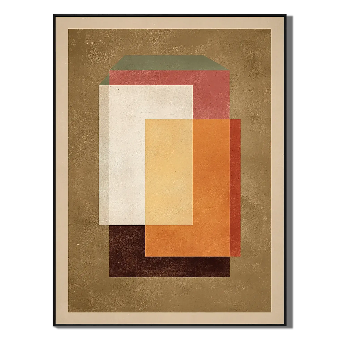 Gilded Earth Stack Abstract Wall Art