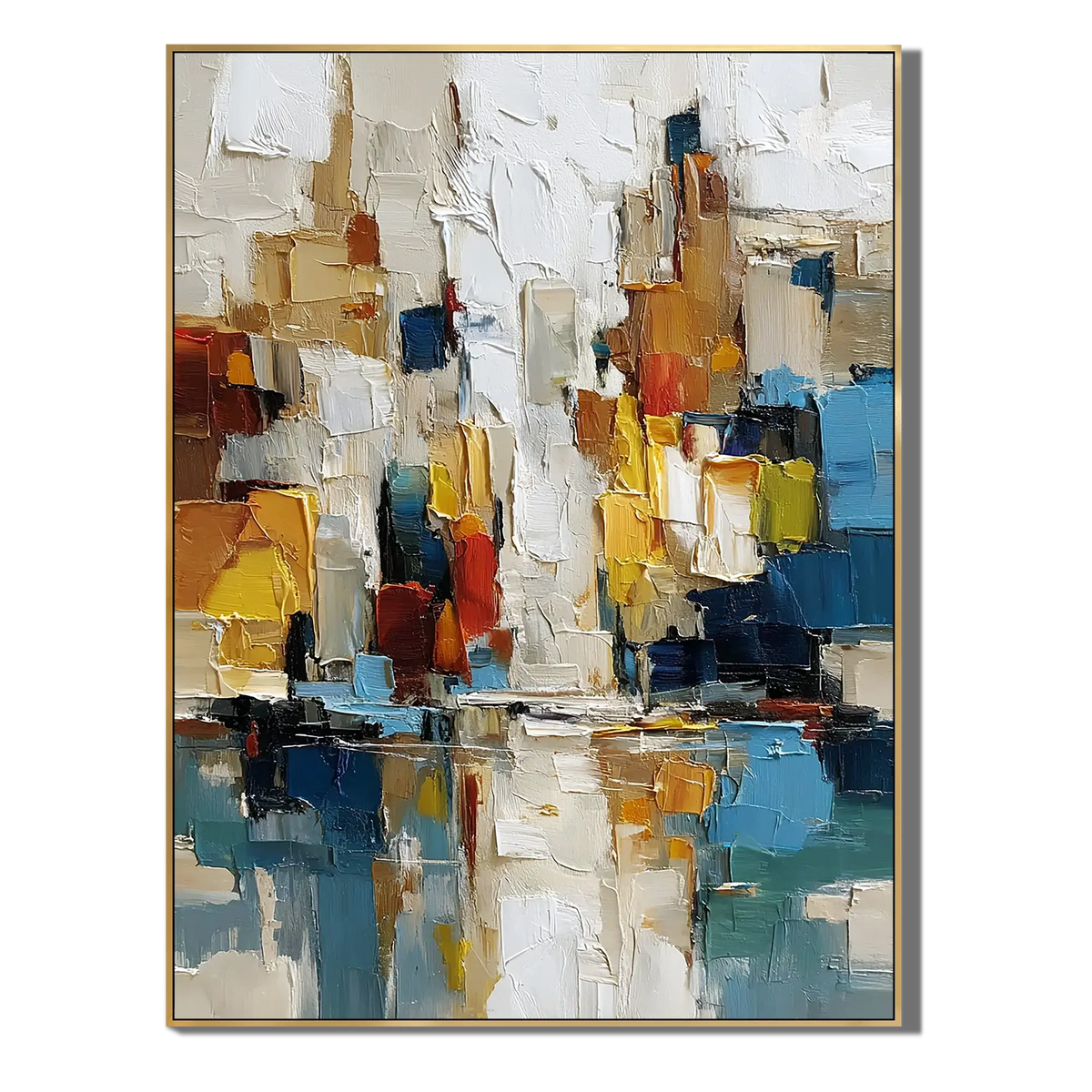Vibrant Abstract City Skyline Art