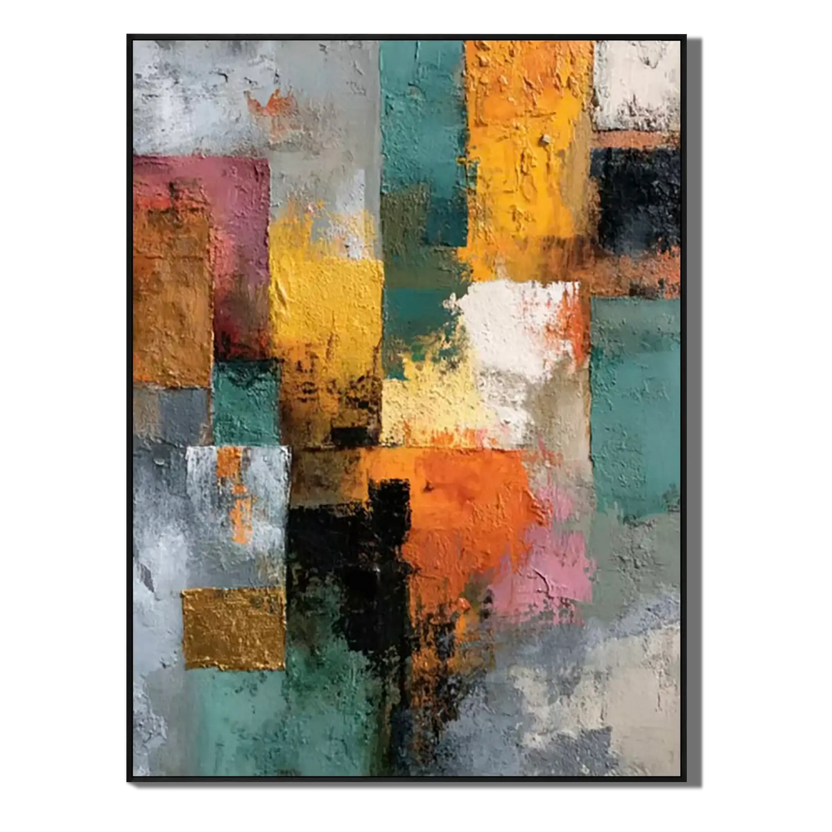 Multi Color Block Textured Canvas