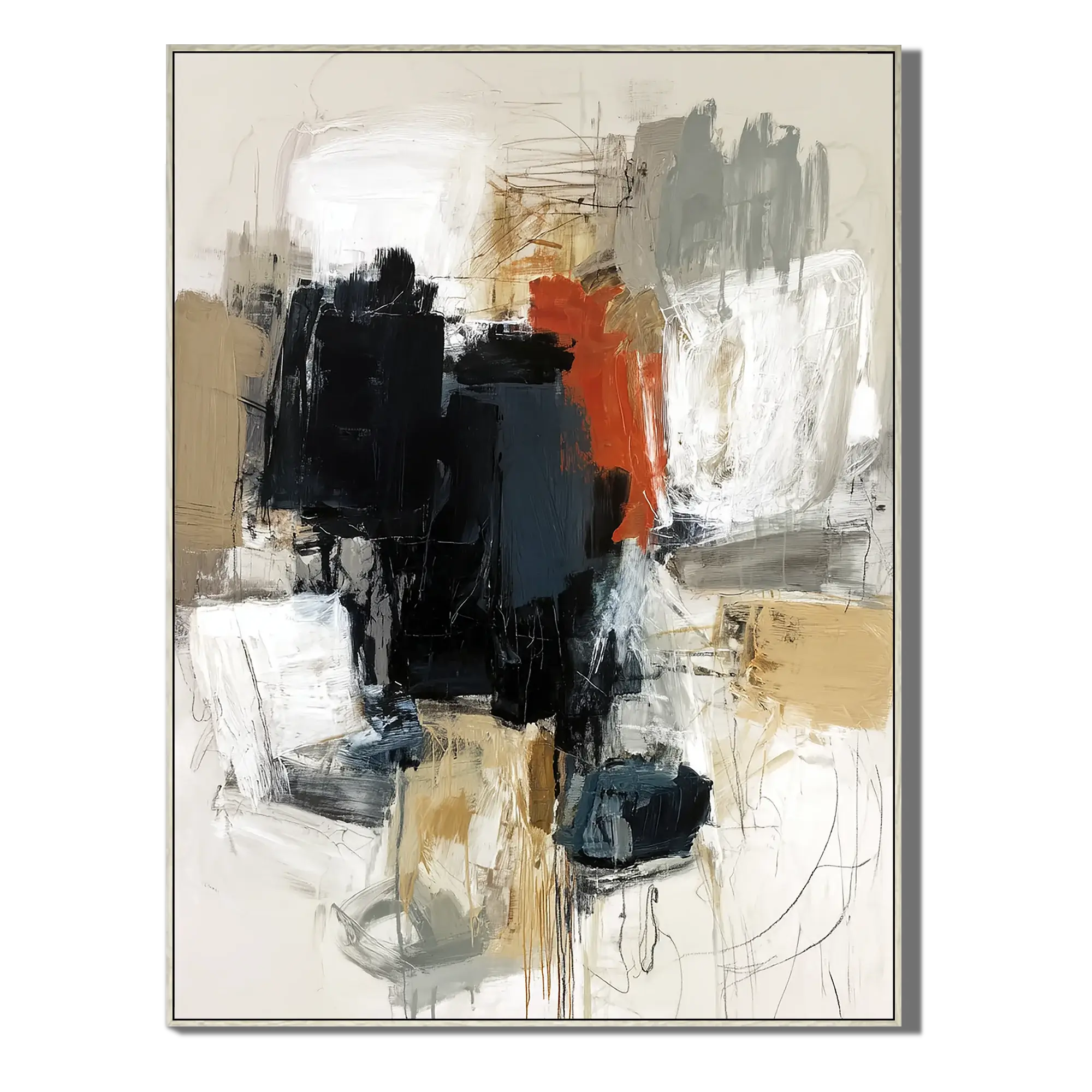 Charcoal Expressionist Textured Palette Painting