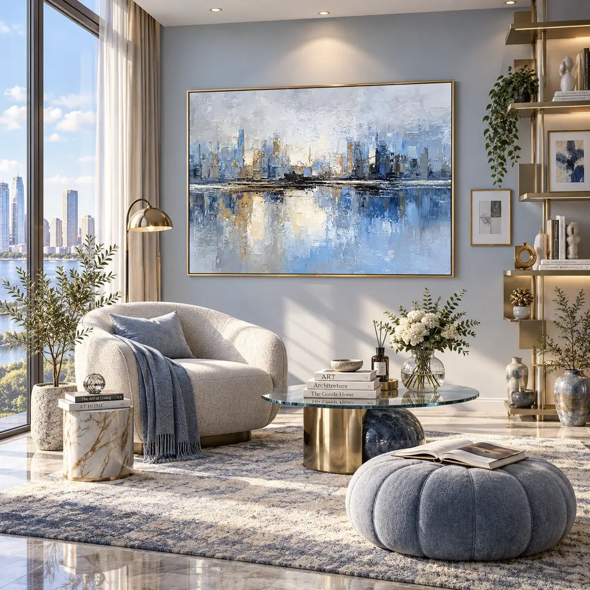 Gilded Cityscape Landscape Painting