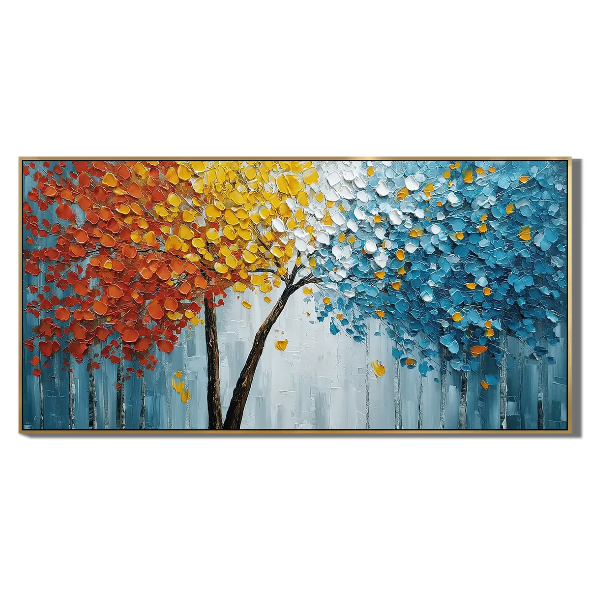 Vibrant Autumn Forest Textured Art