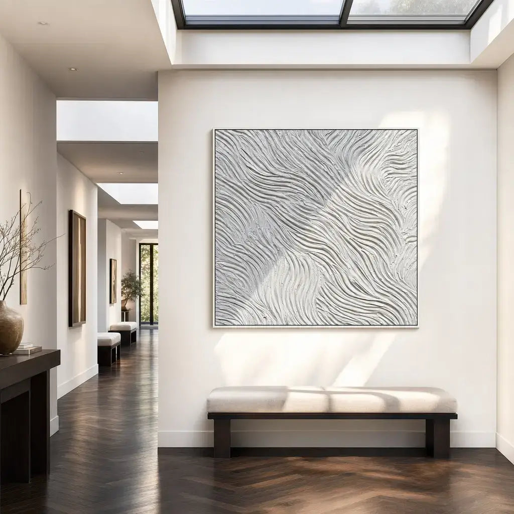 White Ripples Wabi Sabi Art