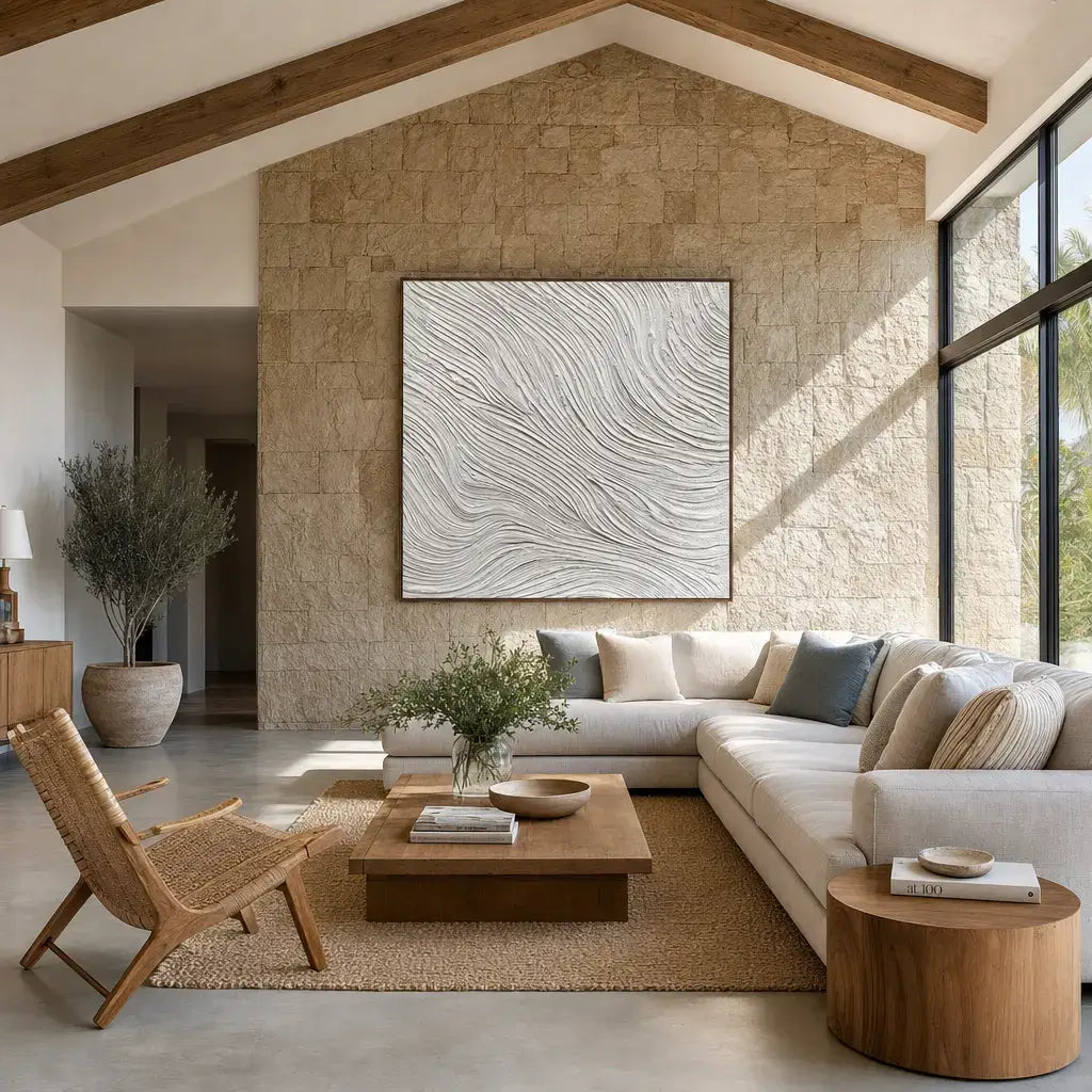 White Current Wabi Sabi Painting
