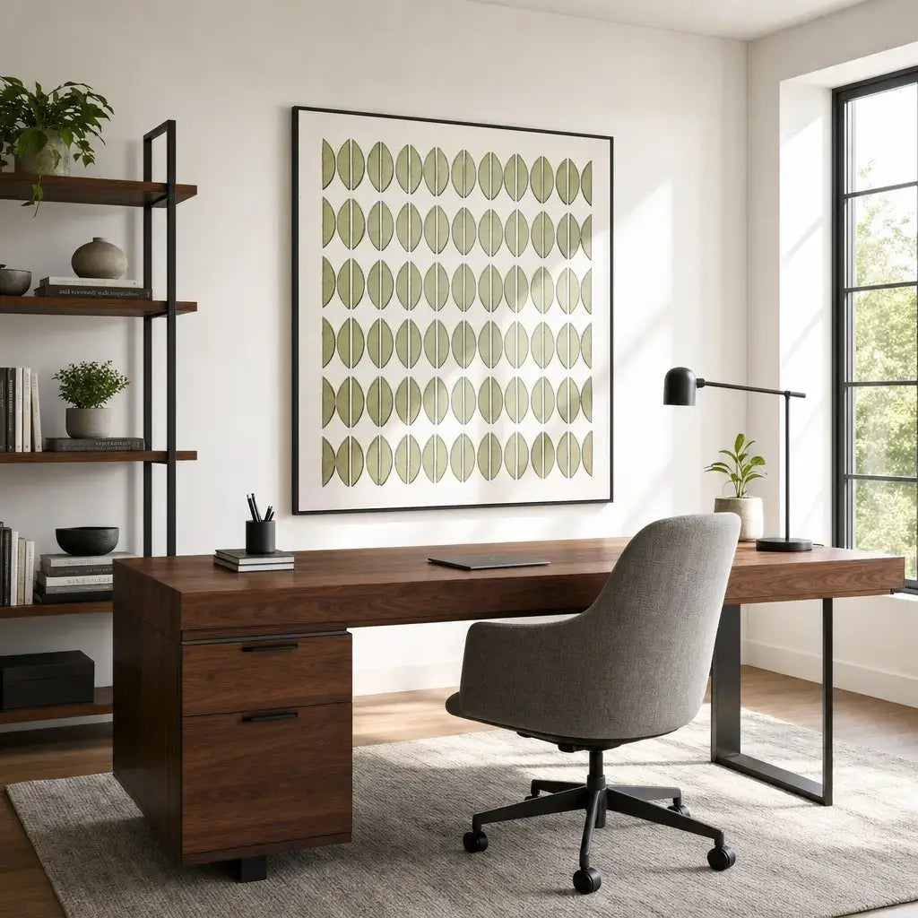 Sage Seed Grid Wabi Sabi Painting