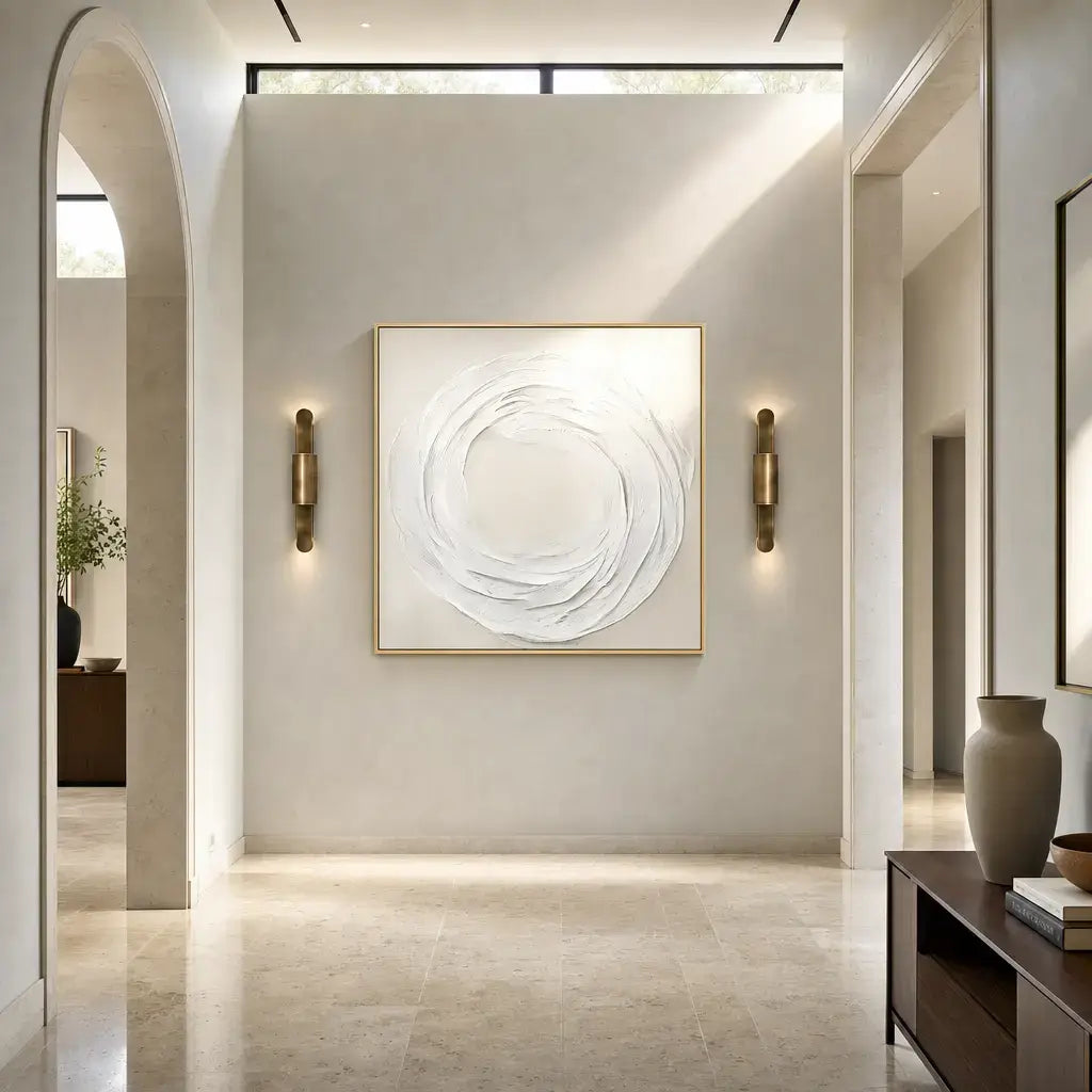 Modern Minimalist White Swirl Texture