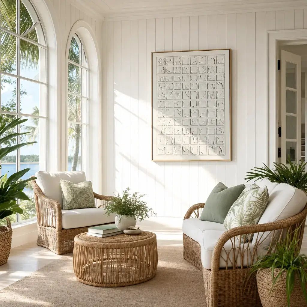 White Raised Patches Wabi Sabi Art