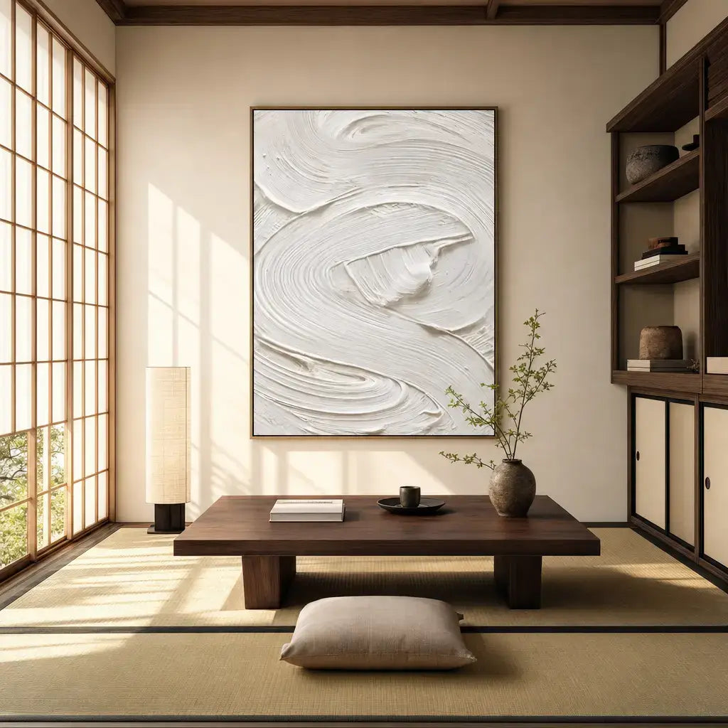 Fluid Swirl Wabi Sabi Painting
