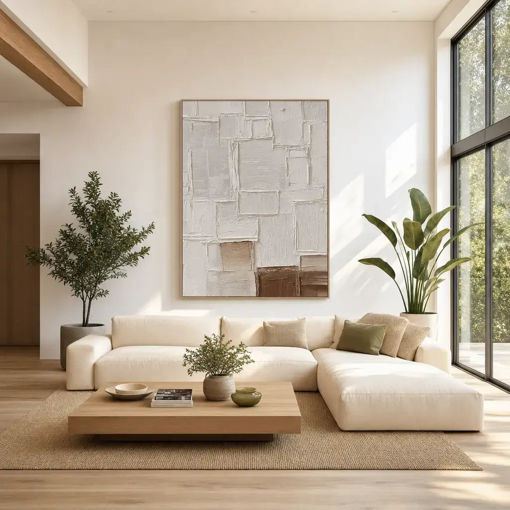 Textured Earth Blocks Wabi Sabi Wall Art