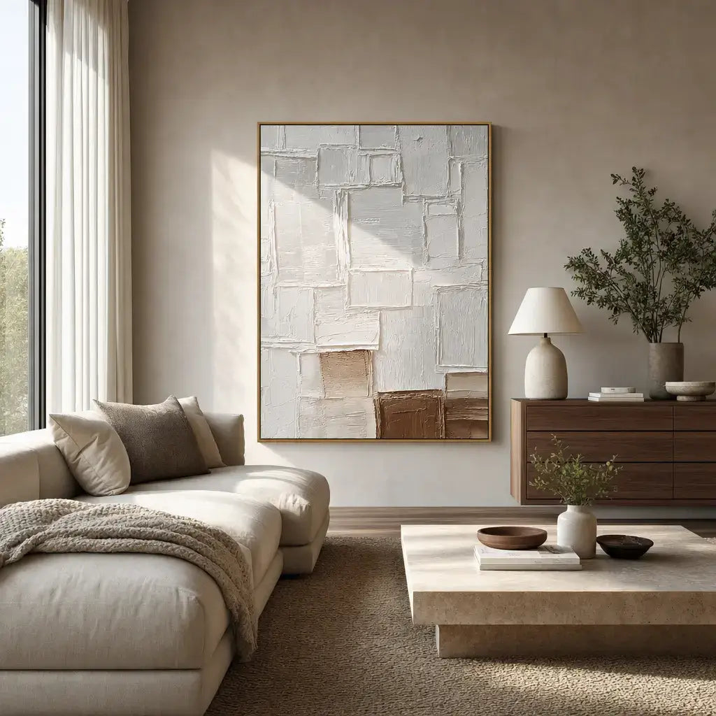 Textured Earth Blocks Wabi Sabi Wall Art