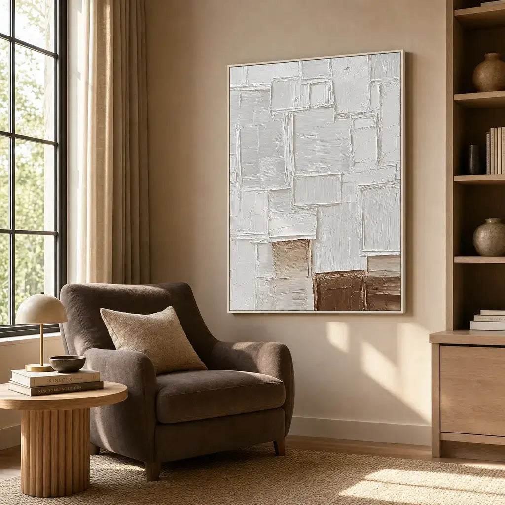 Textured Earth Blocks Wabi Sabi Wall Art