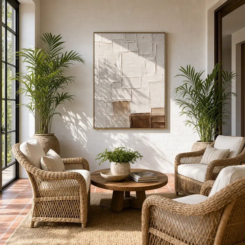 Textured Earth Blocks Wabi Sabi Wall Art